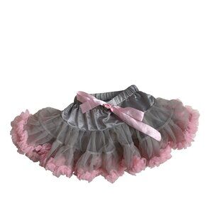 Tortoise & Rabbit Pink & Grey Tutu Skirt - Size Small